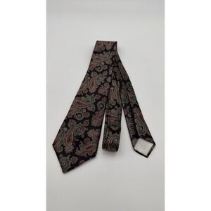 Countess Mara Mens Paisley Necktie Navy Red Teal Sistine Satin 58 Inch Tie